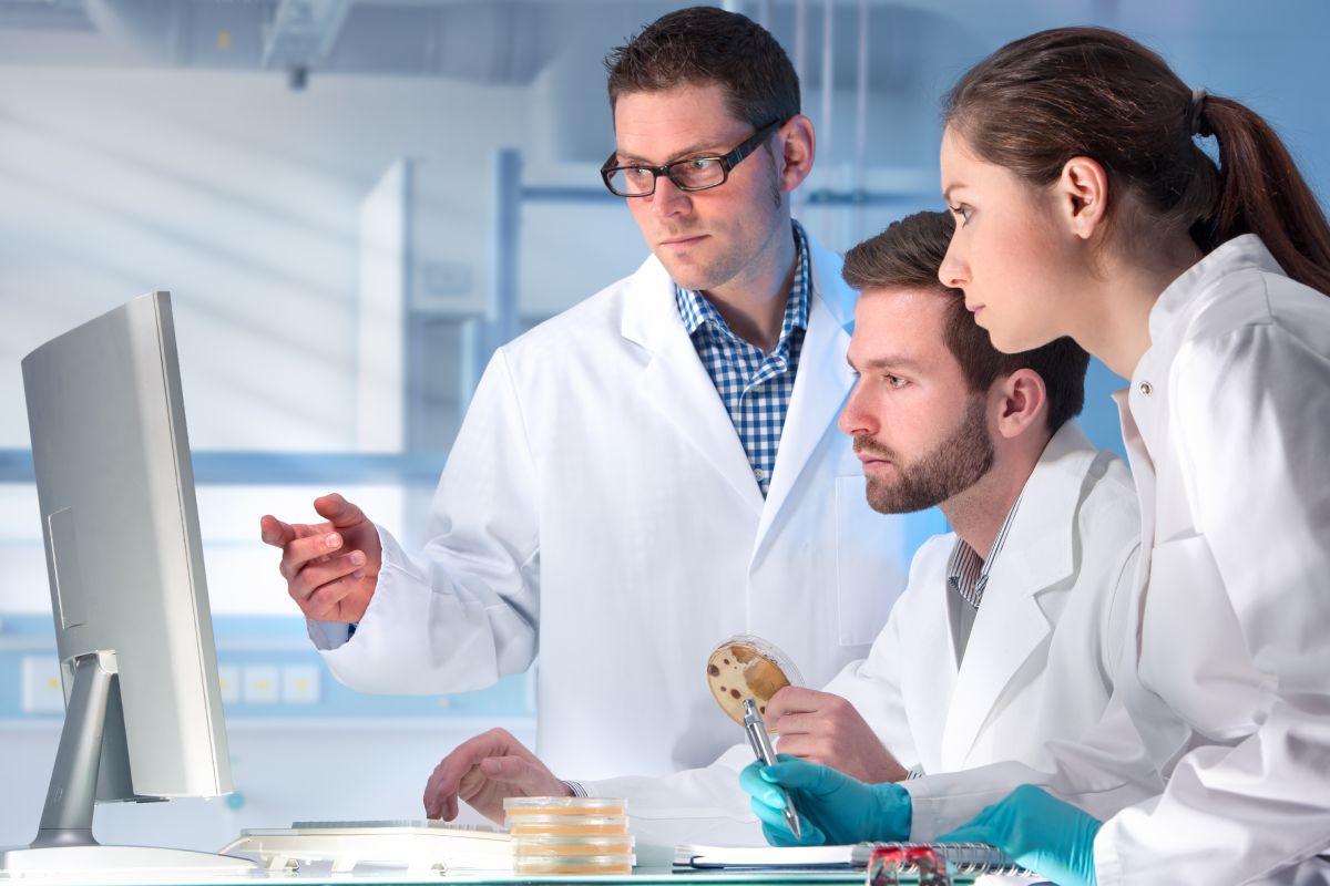 Group of scientists working in the laboratory